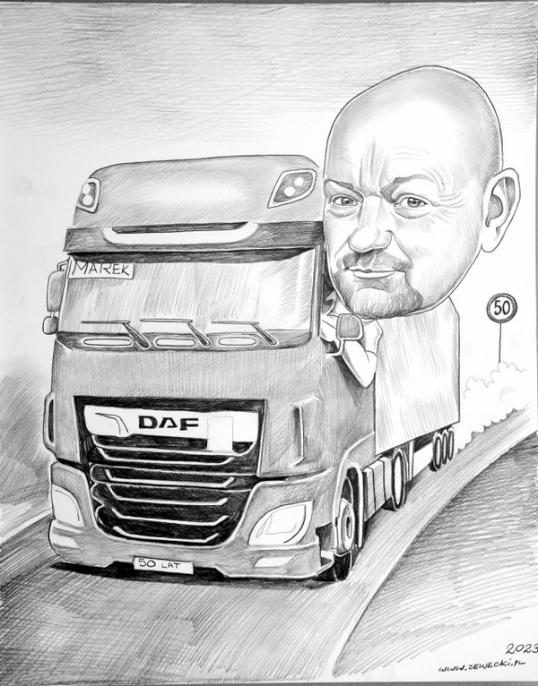 karykatura kierowcy 21 prezent dla kierowcy tira 21