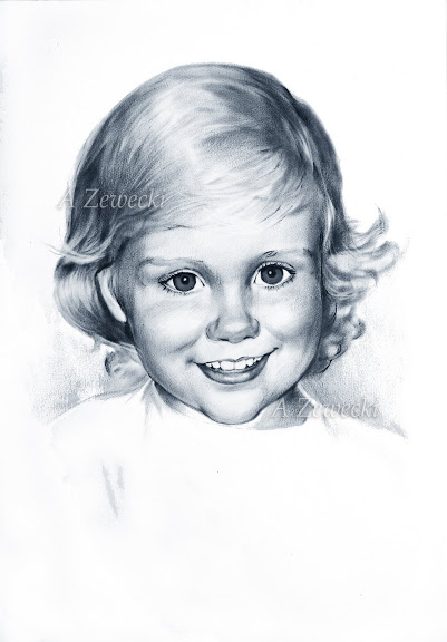 portret dziewczynki suchym pędzlem portret olejny